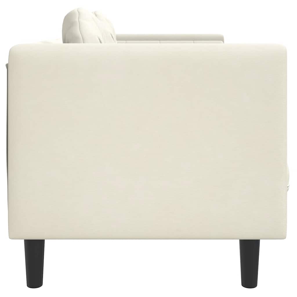 Divano a 2 Posti con Cuscini Crema in Velluto - homemem39