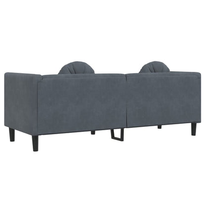 Dark Gray Velvet 3-Seater Armchair with Cushions