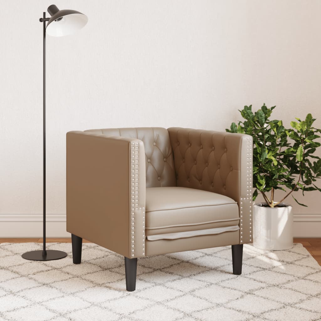 Poltrona Chesterfield Cappuccino in Similpelle | homemem39