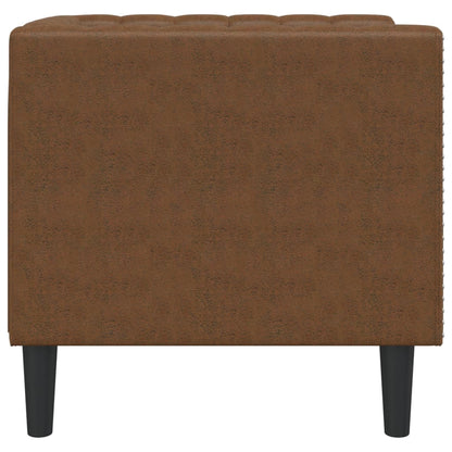 Poltrona Chesterfield Marrone in Similpelle Scamosciata | homemem39