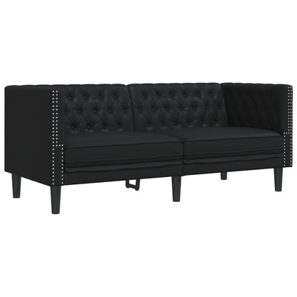 Divano Chesterfield Nero in Similpelle | homemem39