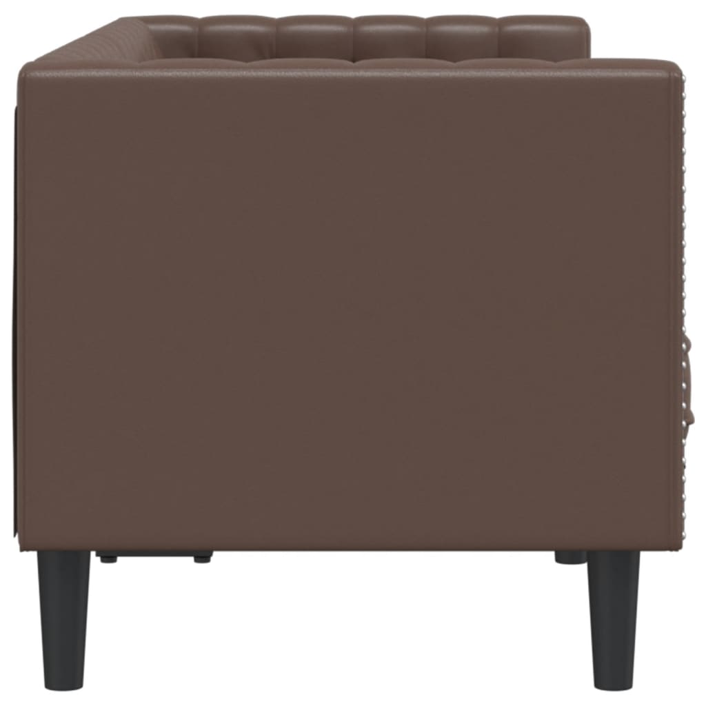 Divano Chesterfield a 2 Posti Marrone in Similpelle | homemem39