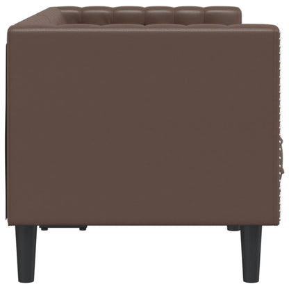 Divano Chesterfield a 2 Posti Marrone in Similpelle | homemem39