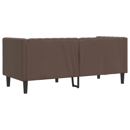 Divano Chesterfield a 2 Posti Marrone in Similpelle | homemem39