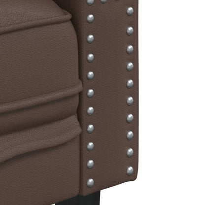 Divano Chesterfield a 2 Posti Marrone in Similpelle | homemem39