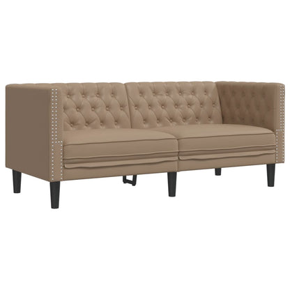 Poltrona Chesterfield a 2 Posti Cappuccino in Similpelle | homemem39
