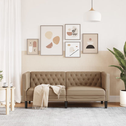 Poltrona Chesterfield a 2 Posti Cappuccino in Similpelle | homemem39
