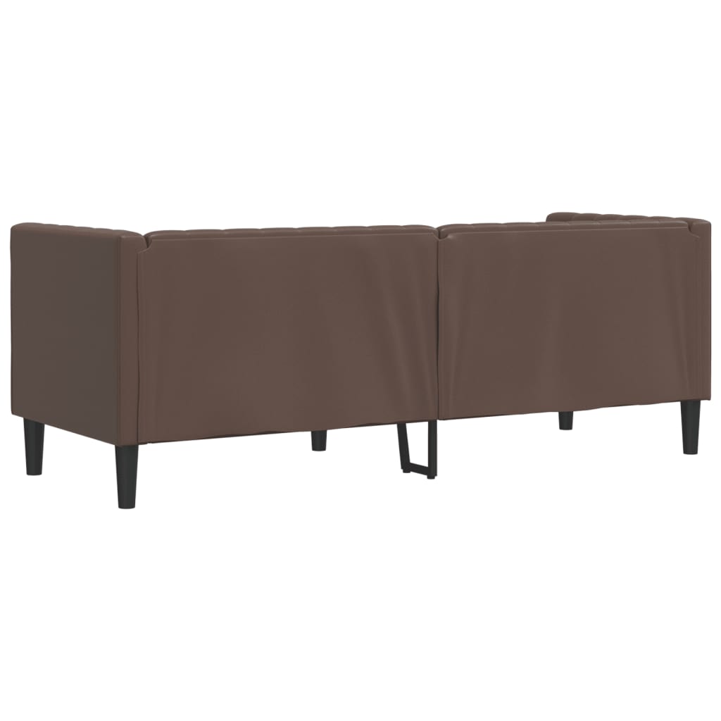 Divano Chesterfield a 3 Posti Marrone in Similpelle | homemem39