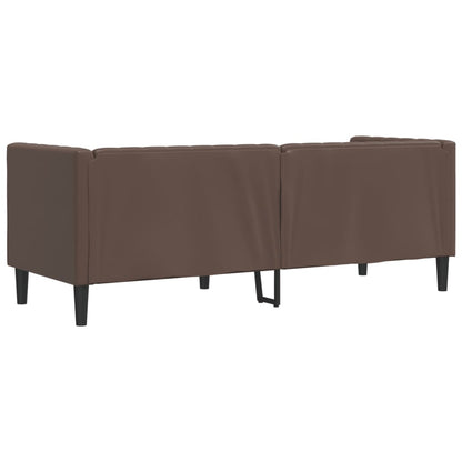 Divano Chesterfield a 3 Posti Marrone in Similpelle | homemem39