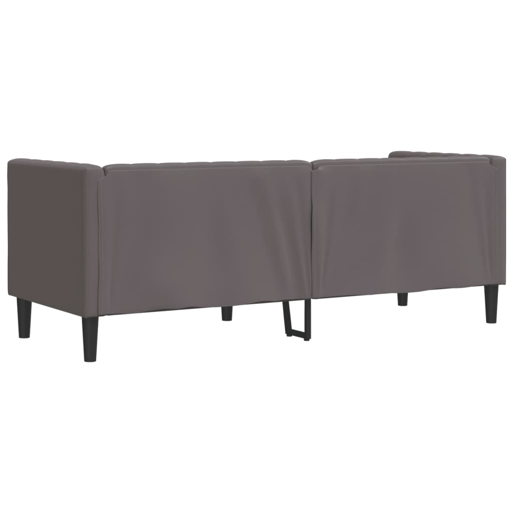 Divano Chesterfield a 3 Posti Grigio in Similpelle | homemem39