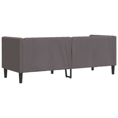 Divano Chesterfield a 3 Posti Grigio in Similpelle | homemem39