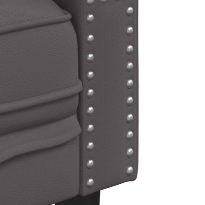 Divano Chesterfield a 3 Posti Grigio in Similpelle | homemem39