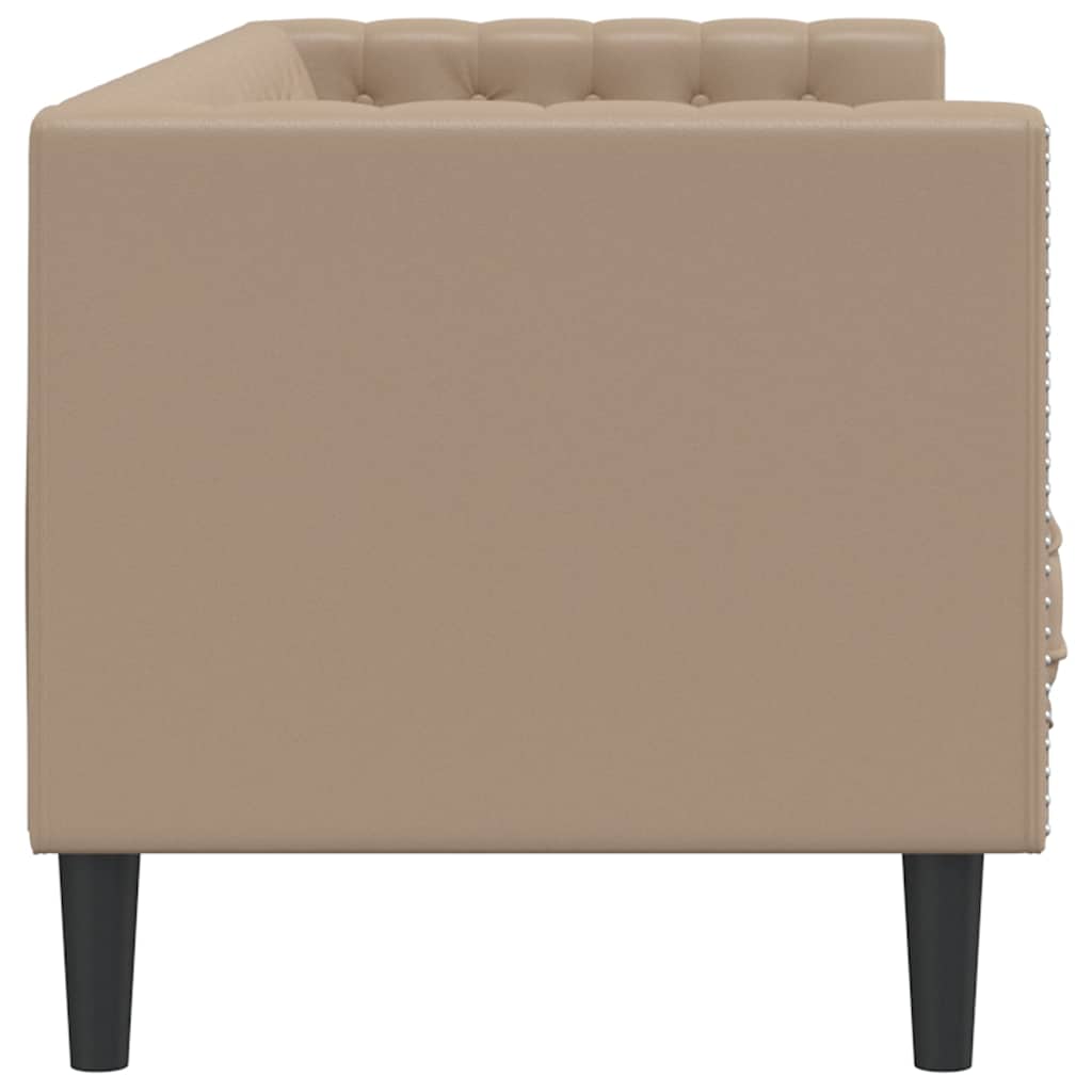 Poltrona Chesterfield a 3 Posti Cappuccino in Similpelle | homemem39