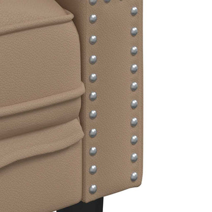 Poltrona Chesterfield a 3 Posti Cappuccino in Similpelle - homemem39