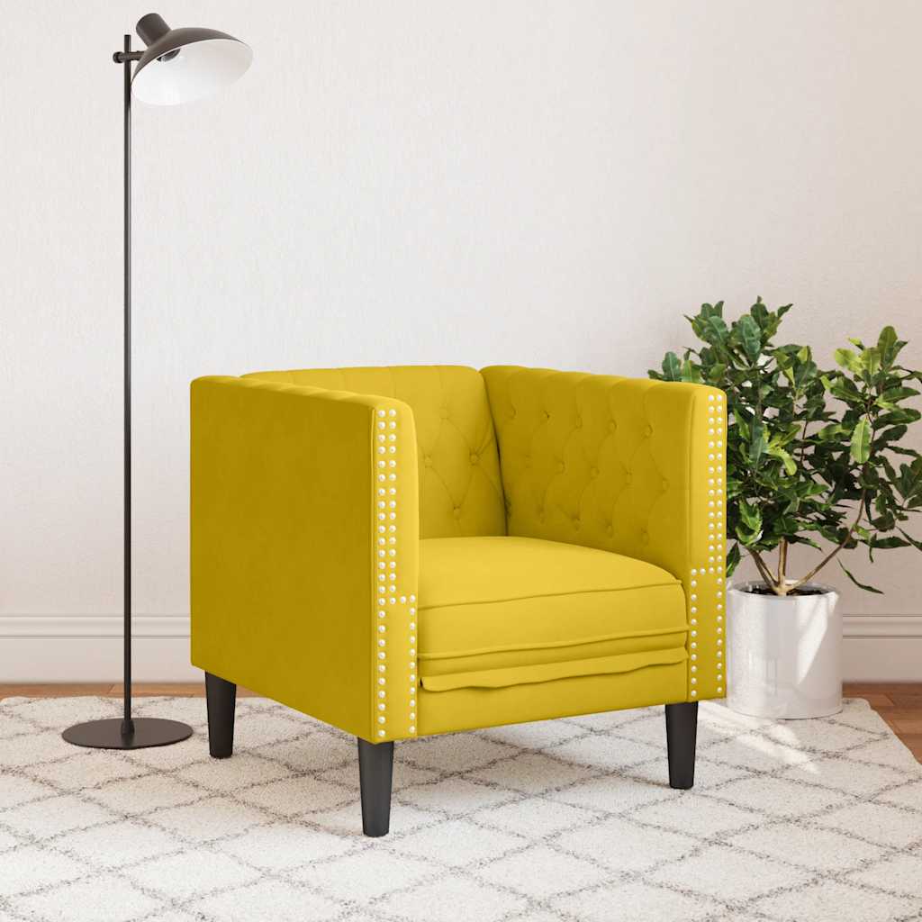 Poltrona Chesterfield Gialla in Velluto | homemem39