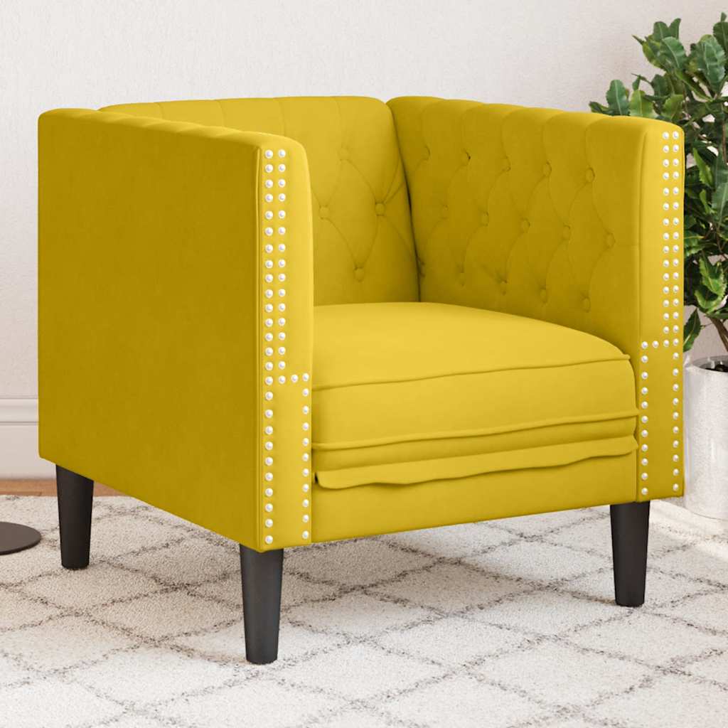 Poltrona Chesterfield Gialla in Velluto | homemem39