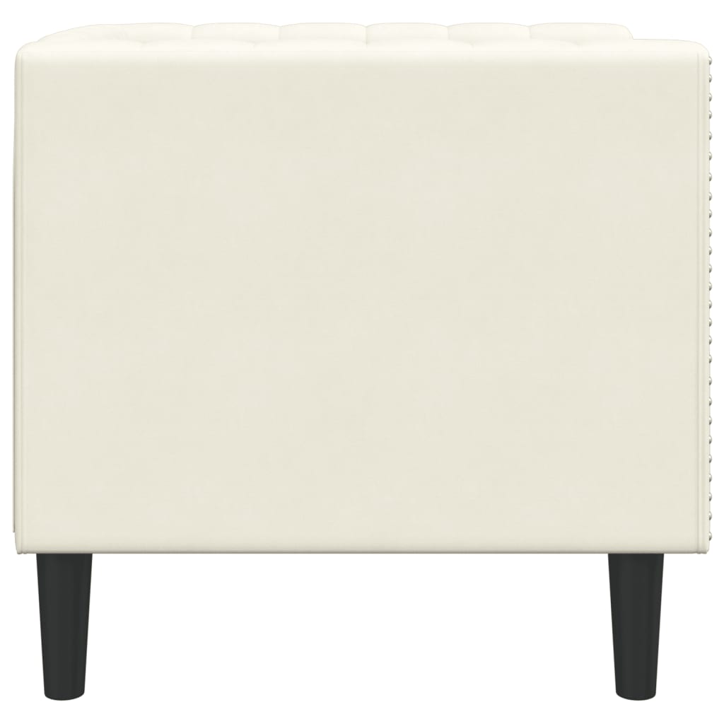 Poltrona Chesterfield Crema in Velluto - homemem39