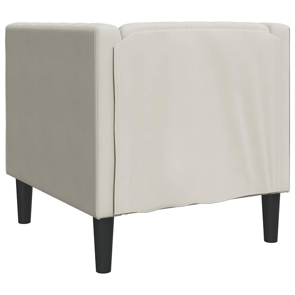 Poltrona Chesterfield Crema in Velluto | homemem39