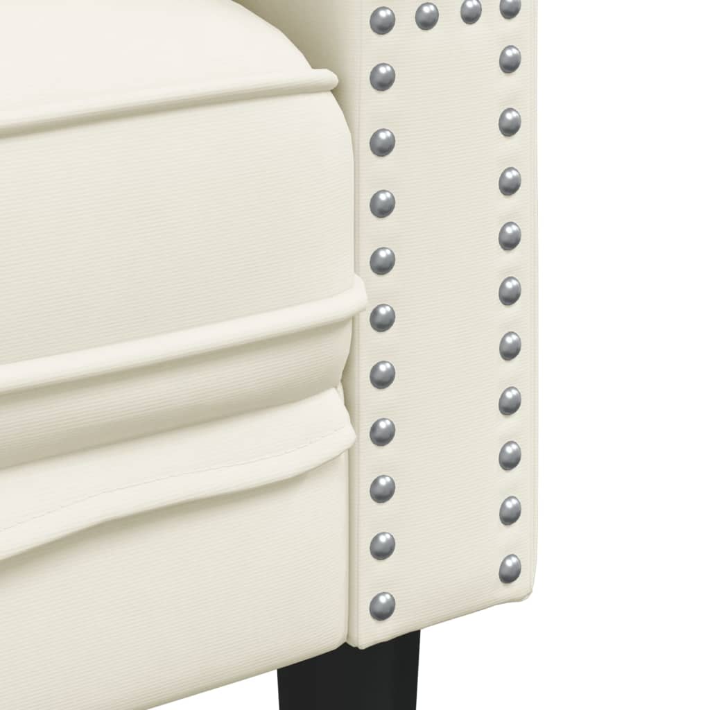 Poltrona Chesterfield Crema in Velluto - homemem39