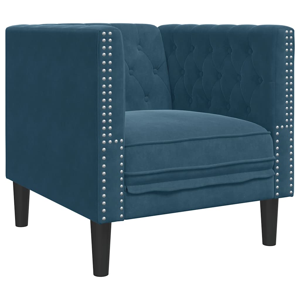 Poltrona Chesterfield Blu in Velluto | homemem39