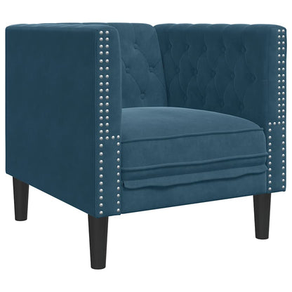 Poltrona Chesterfield Blu in Velluto | homemem39