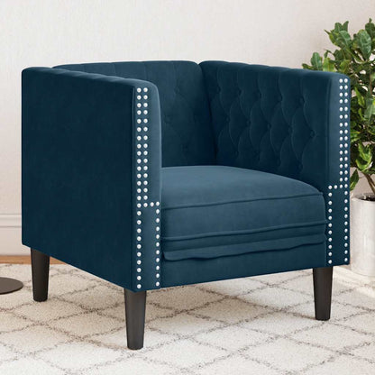 Poltrona Chesterfield Blu in Velluto | homemem39