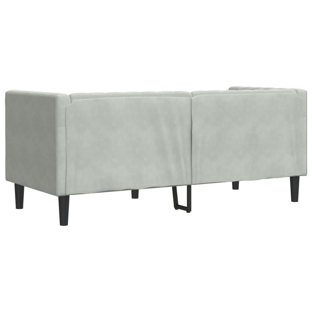 Divano Chesterfield con Rinforzi 2 Posti Grigio Chiaro Velluto | homemem39