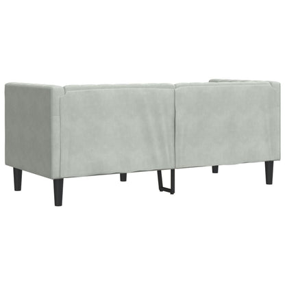 Divano Chesterfield con Rinforzi 2 Posti Grigio Chiaro Velluto | homemem39