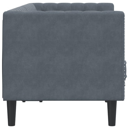 Divano Chesterfield con Rinforzi 2 Posti Grigio Scuro Velluto | homemem39