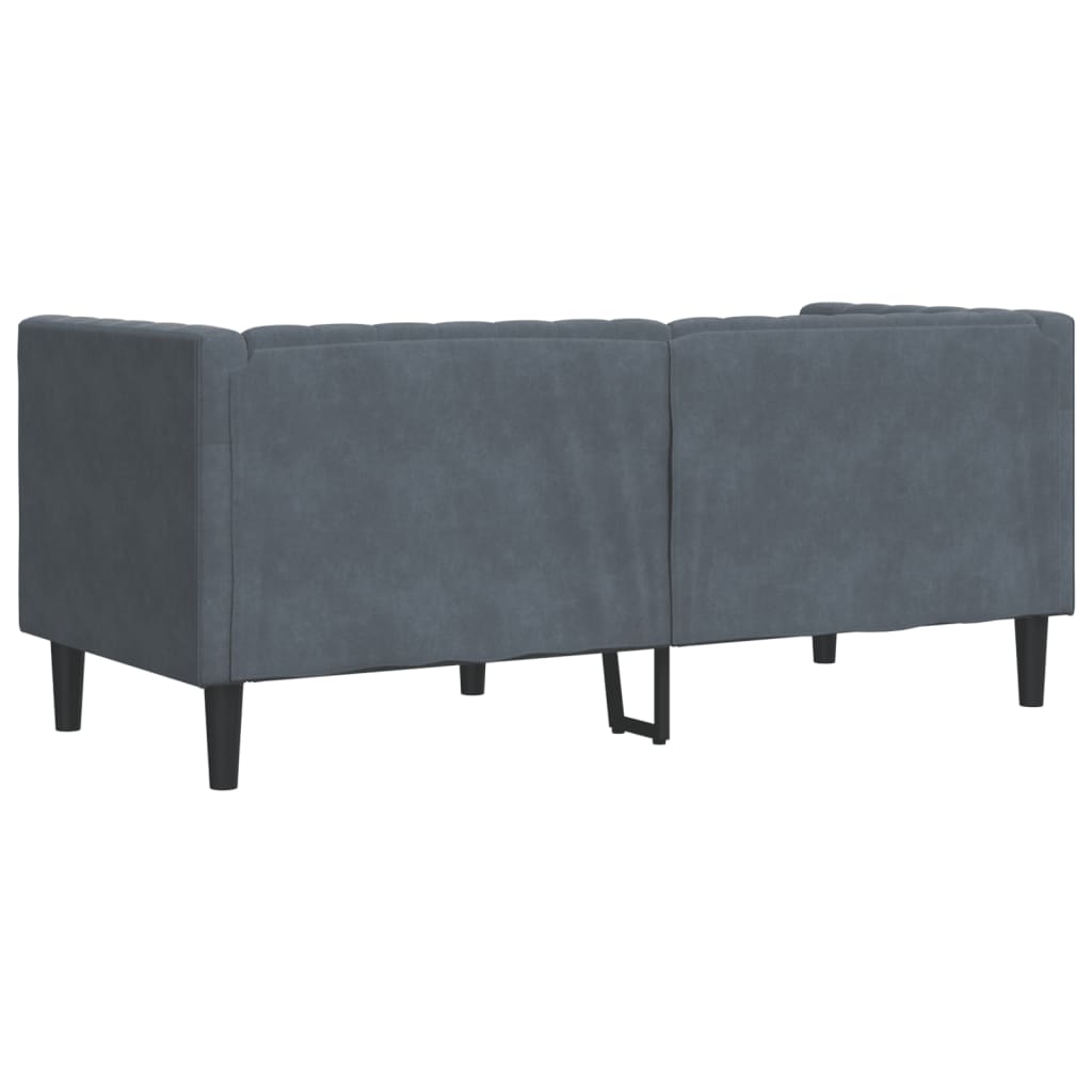 Divano Chesterfield con Rinforzi 2 Posti Grigio Scuro Velluto | homemem39