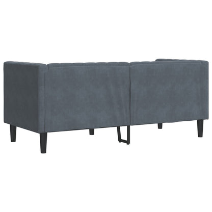 Divano Chesterfield con Rinforzi 2 Posti Grigio Scuro Velluto | homemem39