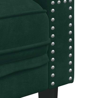 Divano Chesterfield con Rinforzi 2 Posti Verde Scuro in Velluto | homemem39