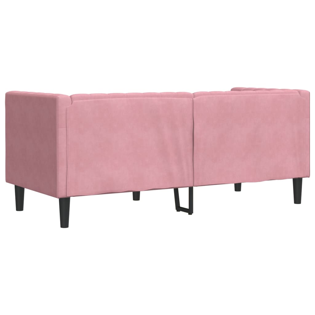 Divano Chesterfield con Rinforzi 2 Posti Rosa in Velluto | homemem39