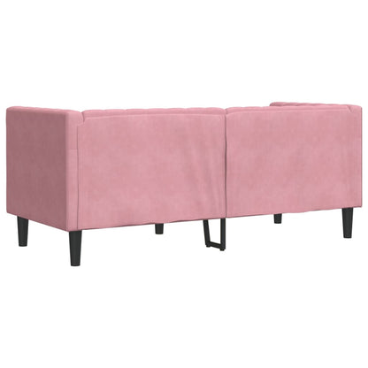 Divano Chesterfield con Rinforzi 2 Posti Rosa in Velluto | homemem39
