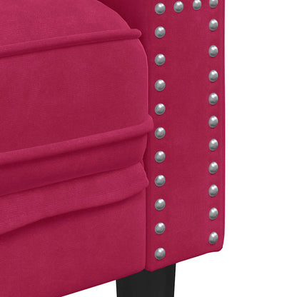 Divano Chesterfield con Rinforzi 2 Posti Rosso Vino in Velluto | homemem39