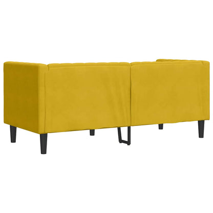 Divano Chesterfield con Rinforzi 2 Posti Giallo in Velluto | homemem39