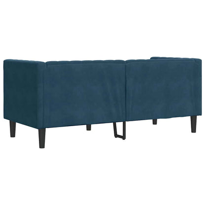 Divano Chesterfield con Rinforzi 2 Posti Blu in Velluto | homemem39