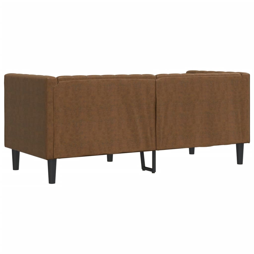 Divano Chesterfield con Rinforzi 2 Posti Marrone in Scamosciato | homemem39