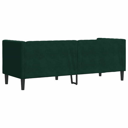 Divano Chesterfield con Rinforzi 3 Posti Verde Scuro in Velluto | homemem39