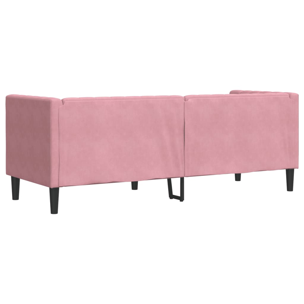 Divano Chesterfield con Rinforzi a 3 Posti Rosa in Velluto | homemem39