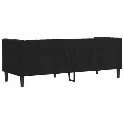 Divano Chesterfield con Rinforzi 3 Posti Nero in Velluto | homemem39