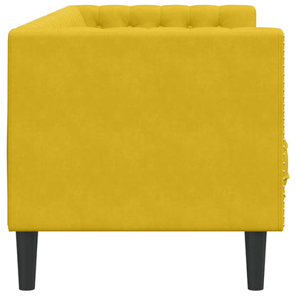 Divano Chesterfield con Rinforzi 3 Posti Giallo in Velluto | homemem39