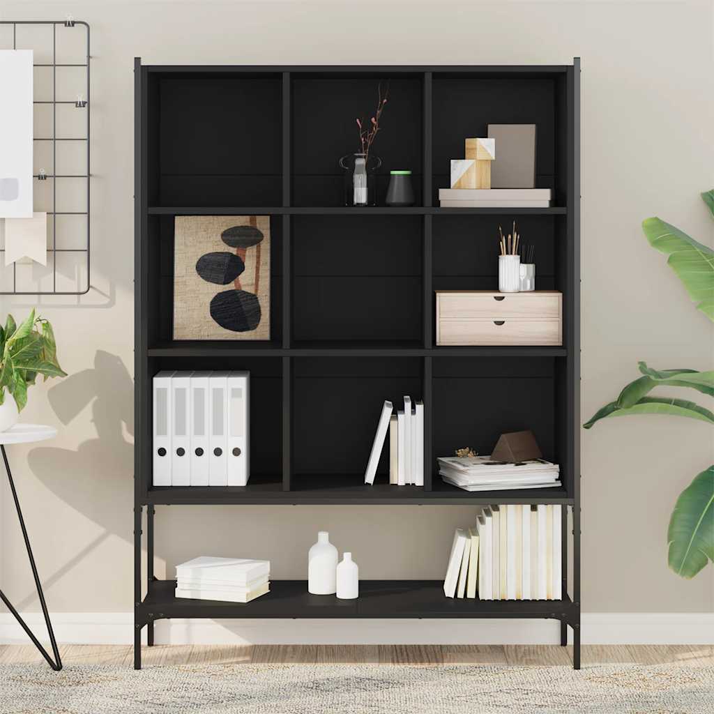 Libreria Nera 102x30x141,5 cm in Legno Multistrato | homemem39