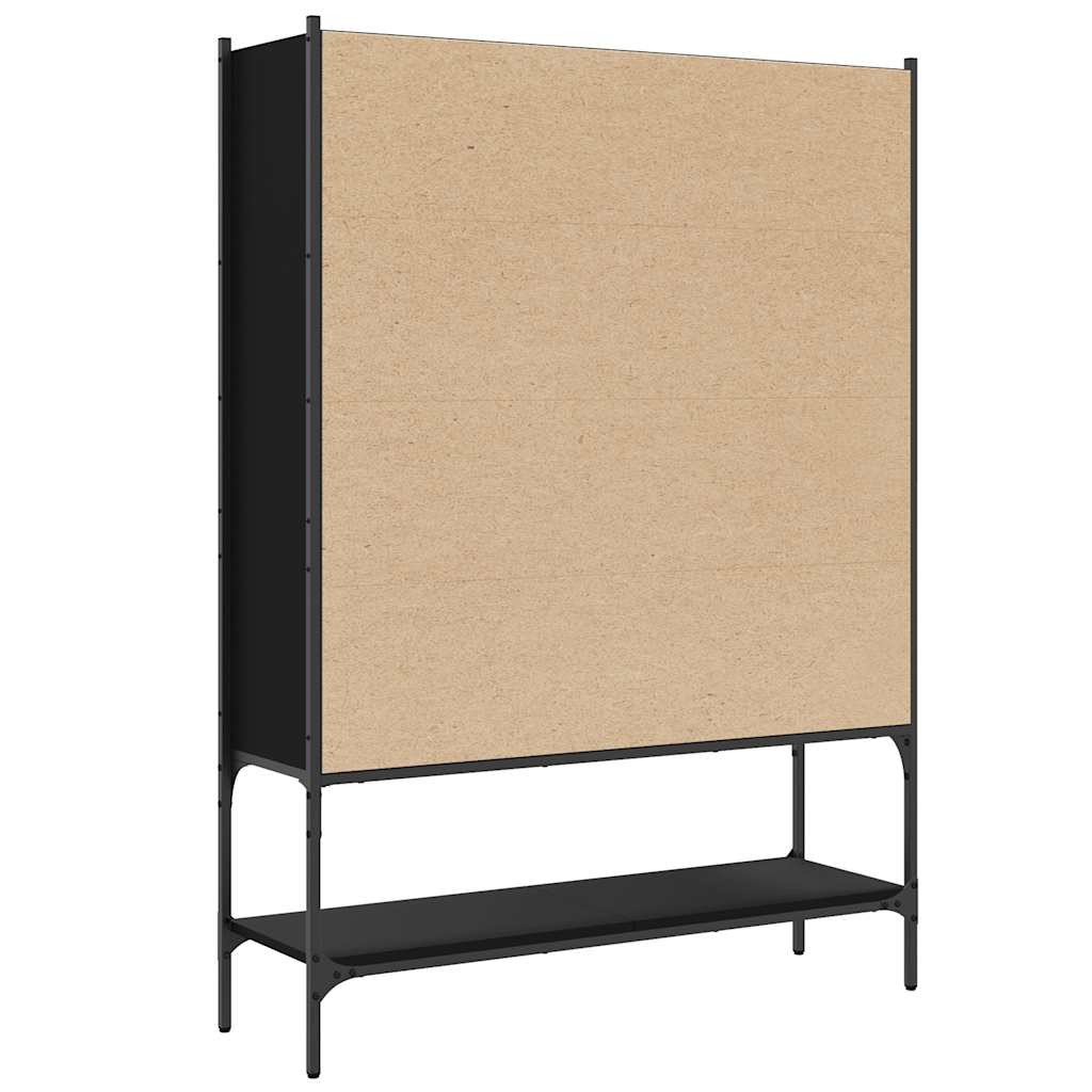 Libreria Nera 102x30x141,5 cm in Legno Multistrato | homemem39