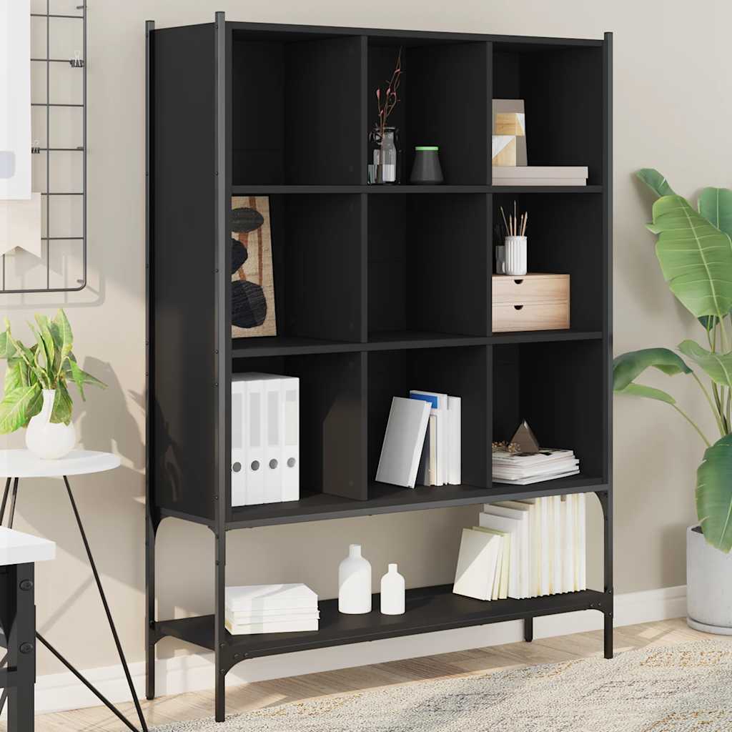 Libreria Nera 102x30x141,5 cm in Legno Multistrato | homemem39