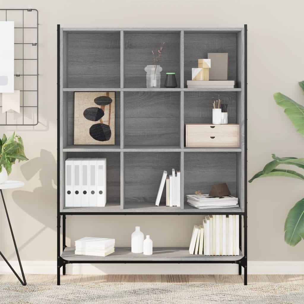 Libreria Grigio Sonoma 102x30x141,5 cm in Legno Multistrato | homemem39