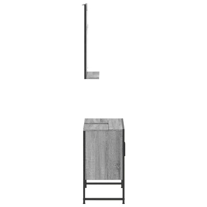 Set Mobili da Bagno 2 pz Grigio Sonoma in Legno Multistrato | homemem39