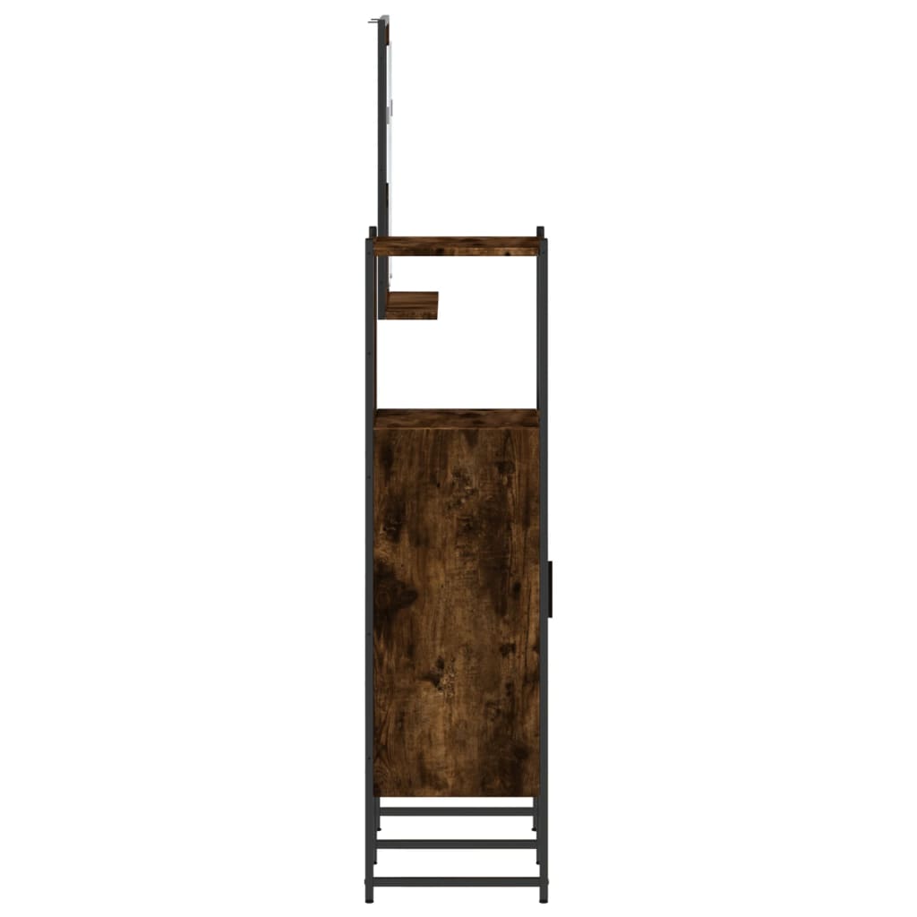 Set Mobili da Bagno 3 pz Rovere Fumo in Legno Multistrato | homemem39