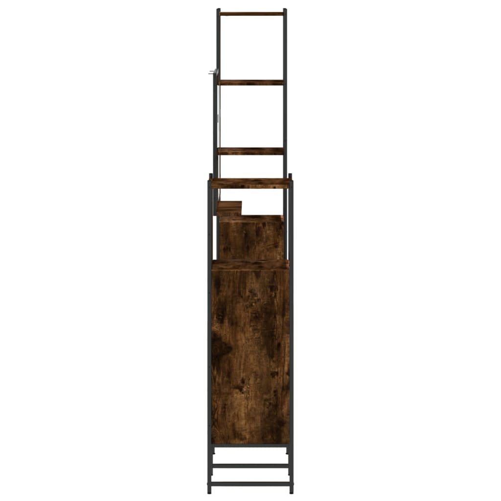 Set Mobili da Bagno 4 pz Rovere Fumo in Legno Multistrato | homemem39
