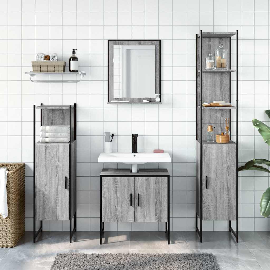Set Mobili da Bagno 4 pz in legno multistrato